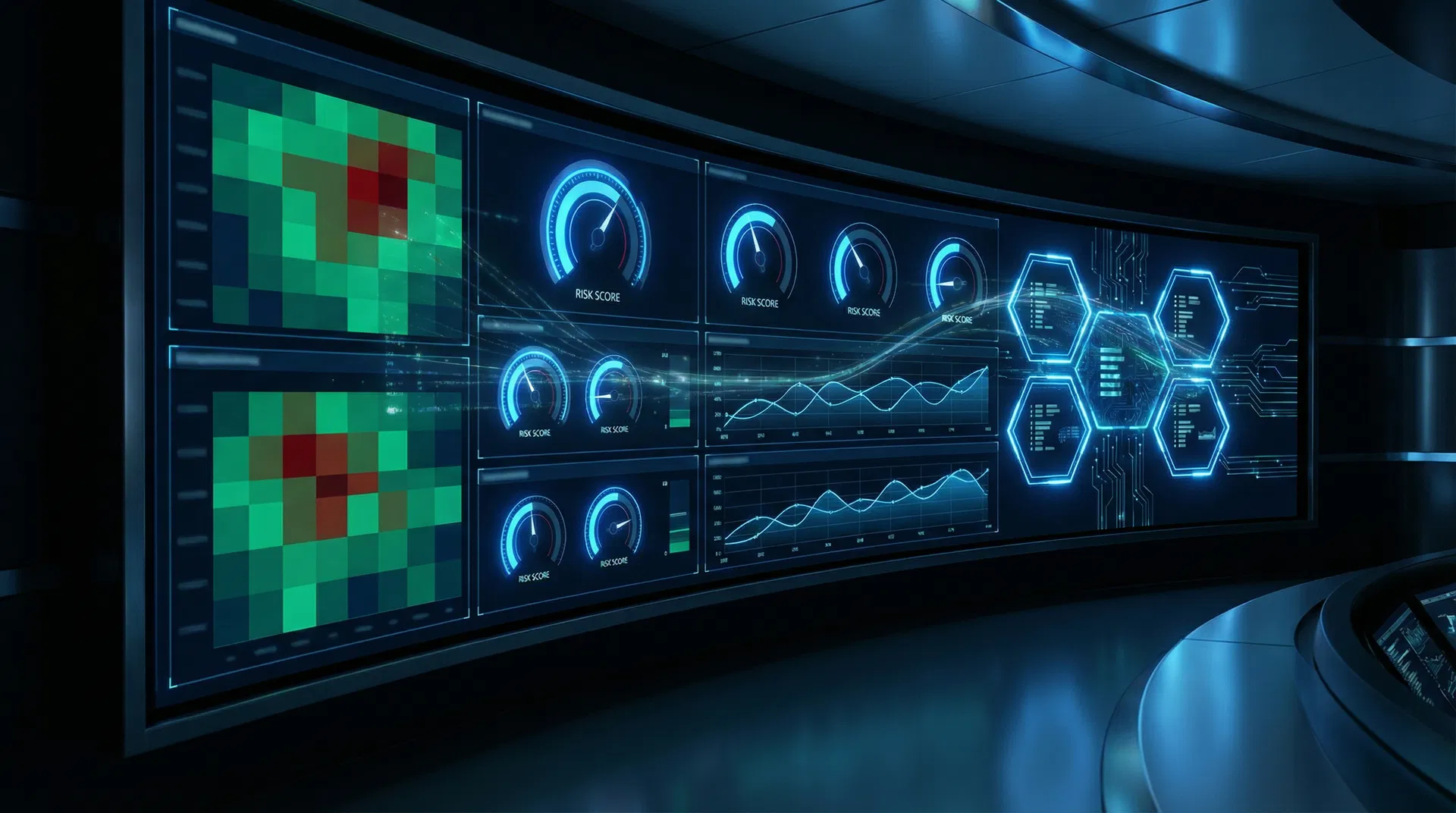 Concept rendering of a risk intelligence control room display